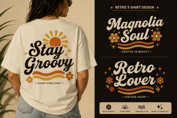 Retro Magnolia Font PNG with transparent background - Preview 5