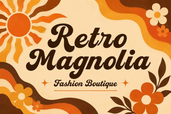 Retro Magnolia Font PNG with transparent background - Preview 6