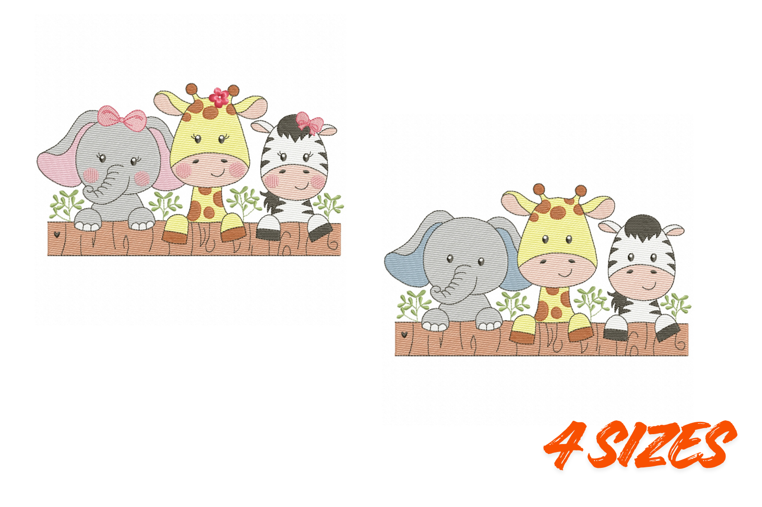Safari Trio Boy & Girl Embroidery Set
