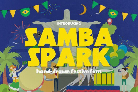 Samba Spark Font PNG with transparent background - Preview 3