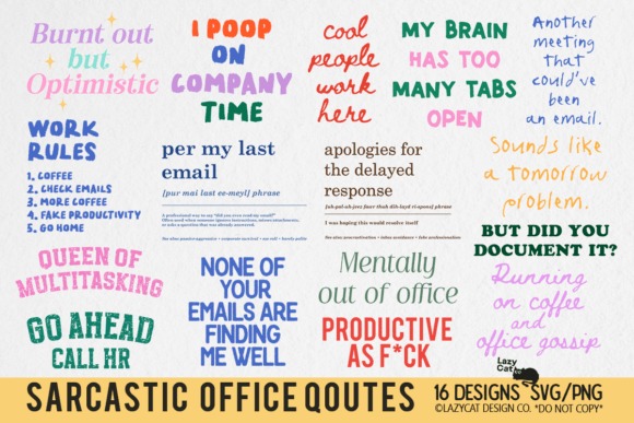 Sarcastic Office Funny SVG PNG Bundle