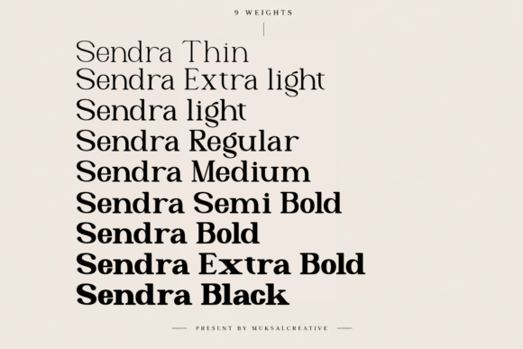 Sendra Font PNG with transparent background - Preview 1