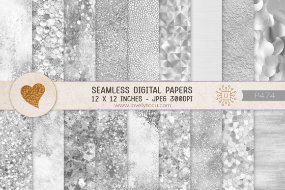 Silver Glitter and Metallic Textures