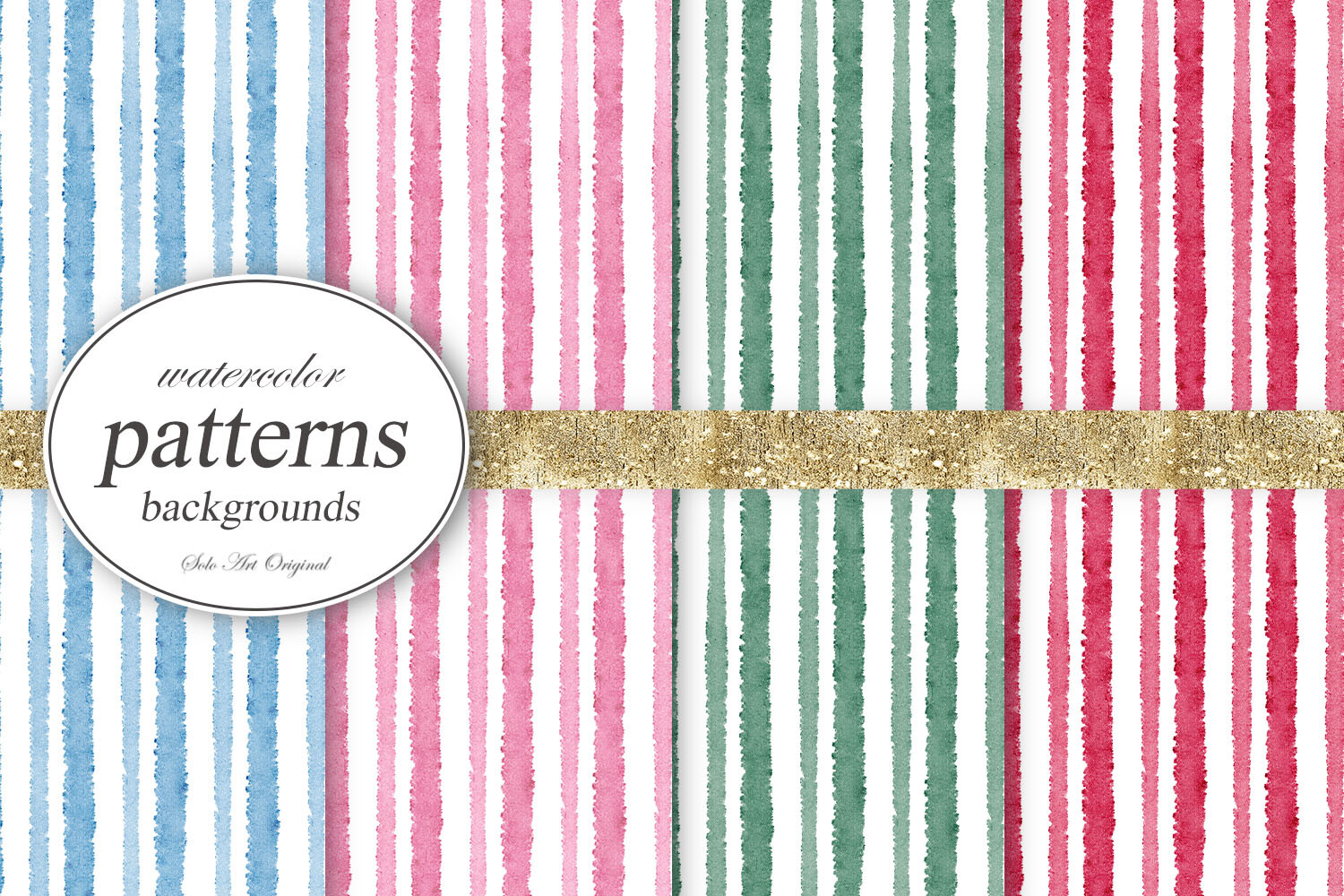 Striped Backgrounds Watercolor Paper