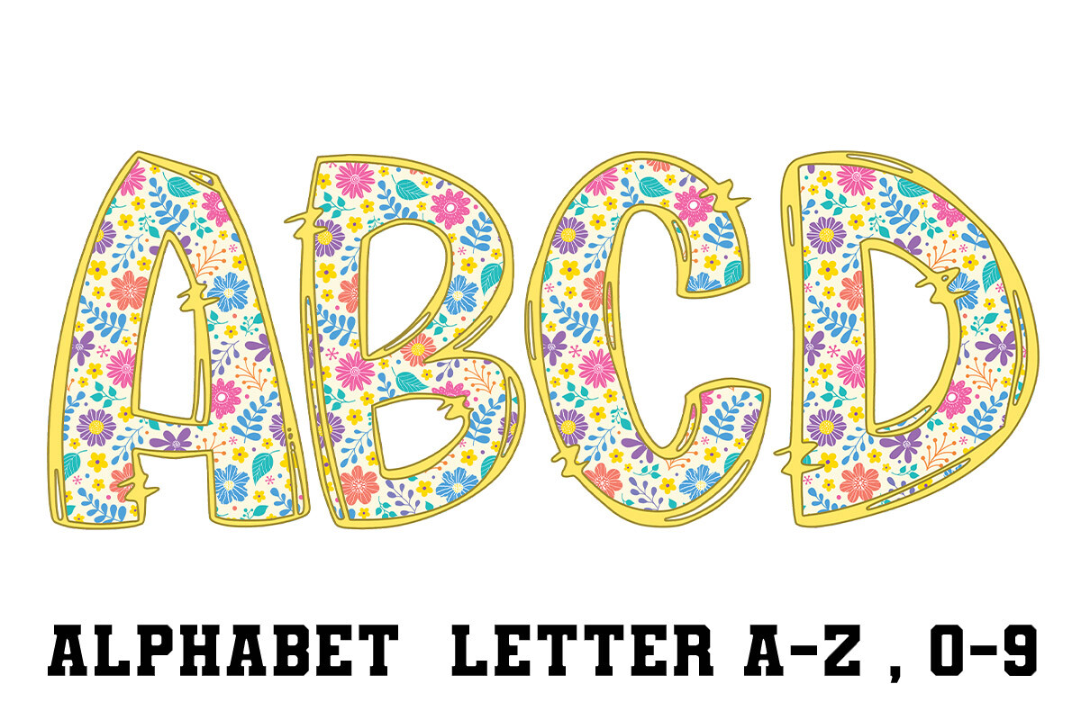 Summer Floral Flower Alphabet PNG Graphic by superdong_nu · Creative ...