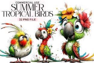 Summer Tropical Birds Clipart PNG Graphic by Daily.Designs · Creative ...