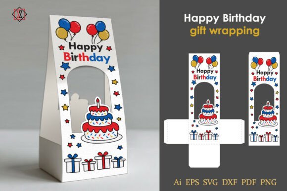 Vertical Birthday Gift Wrapping Template Graphic Crafts By Светлана Зиновьева