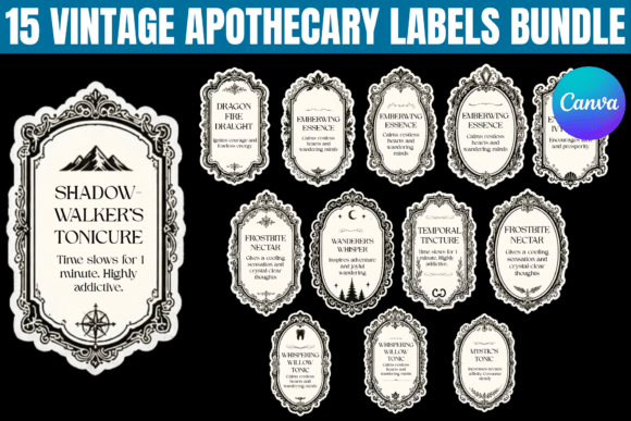 Vintage Apothecary Labels Bundle