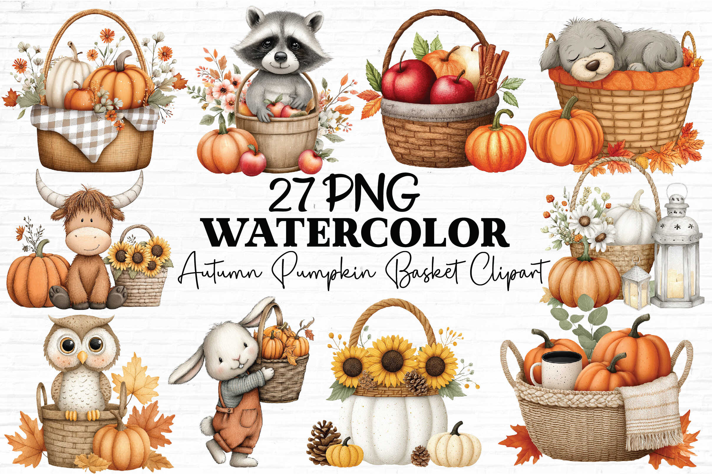 Watercolor Autumn Pumpkin Clipart Graphic by Artoya · Creative Fabrica