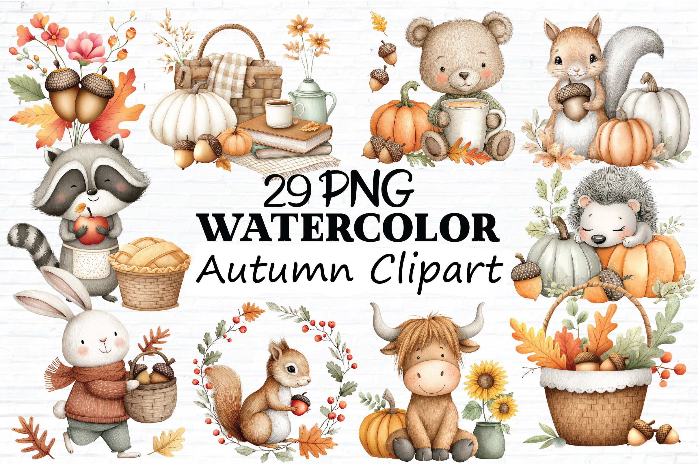 Watercolor Autumn Clipart Graphic by Artoya · Creative Fabrica