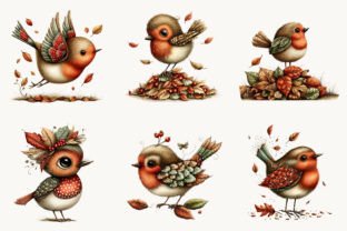 Whimsy Robin Whimsical Autumn Robin Clipart Graphic by Designworld · Creative Fabrica