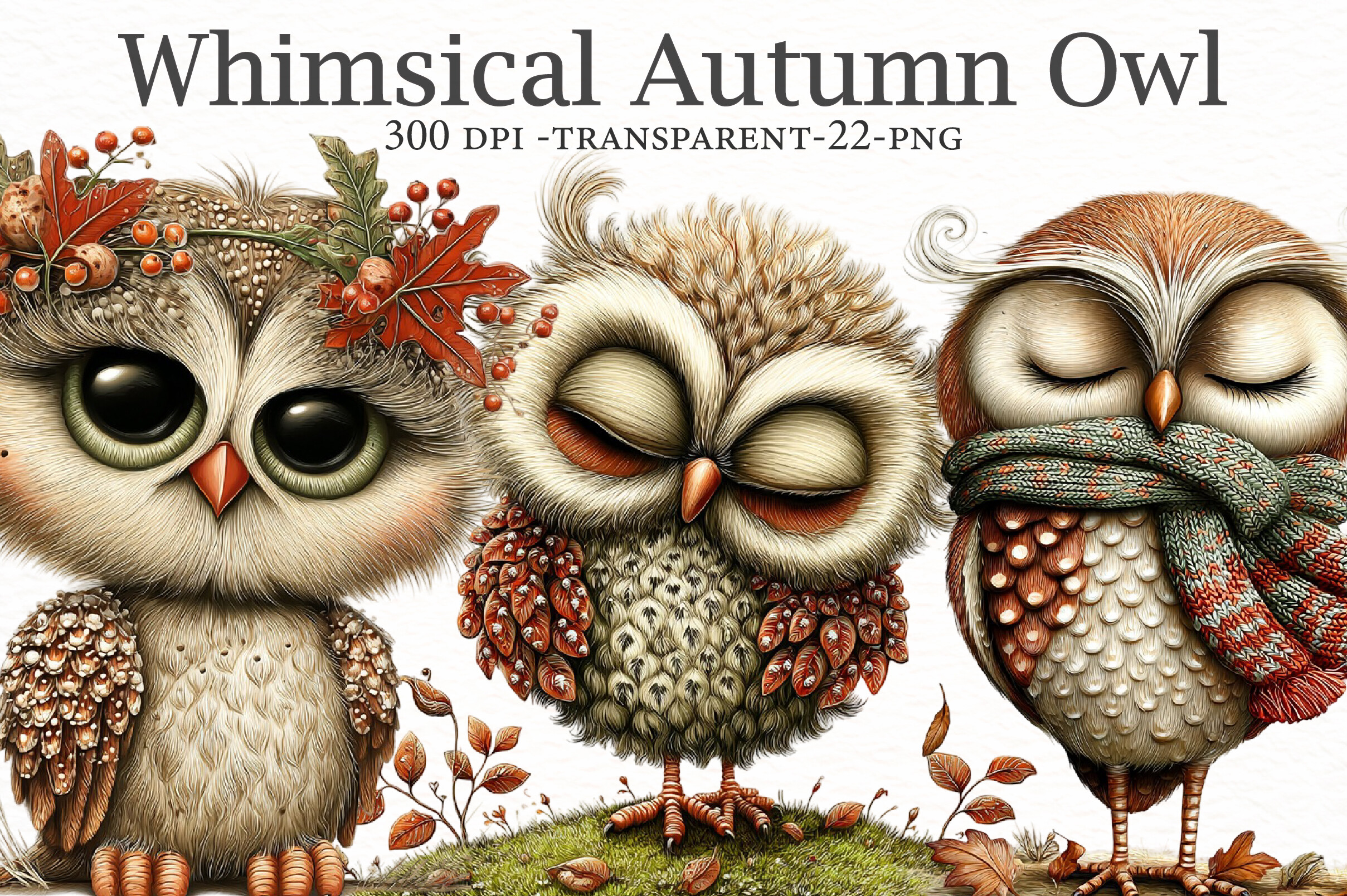 Whimsical Autumn Owl Clipart Graphic by Designworld · Creative Fabrica