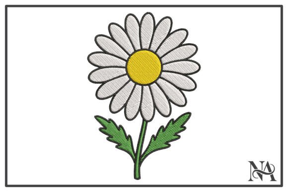 White Daisy Flower Embroidery Design