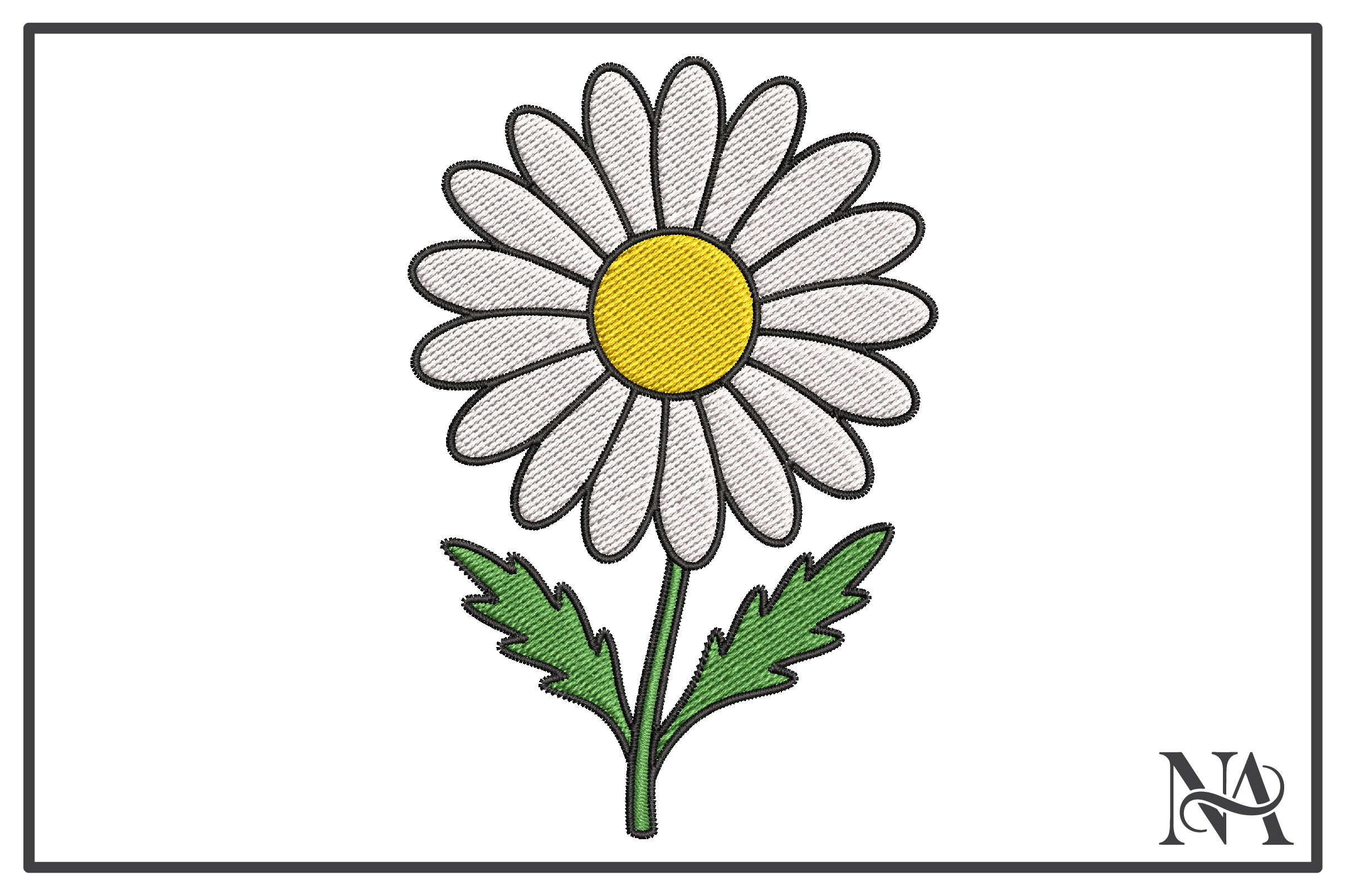 White Daisy Flower Embroidery Design