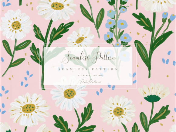 Wildflower Seamless Pattern PNG for Kids and Spring Crafts