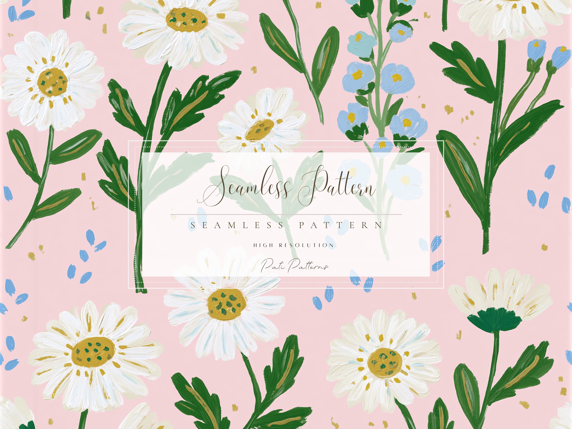 Wildflower Seamless Pattern PNG for Kids and Spring Crafts