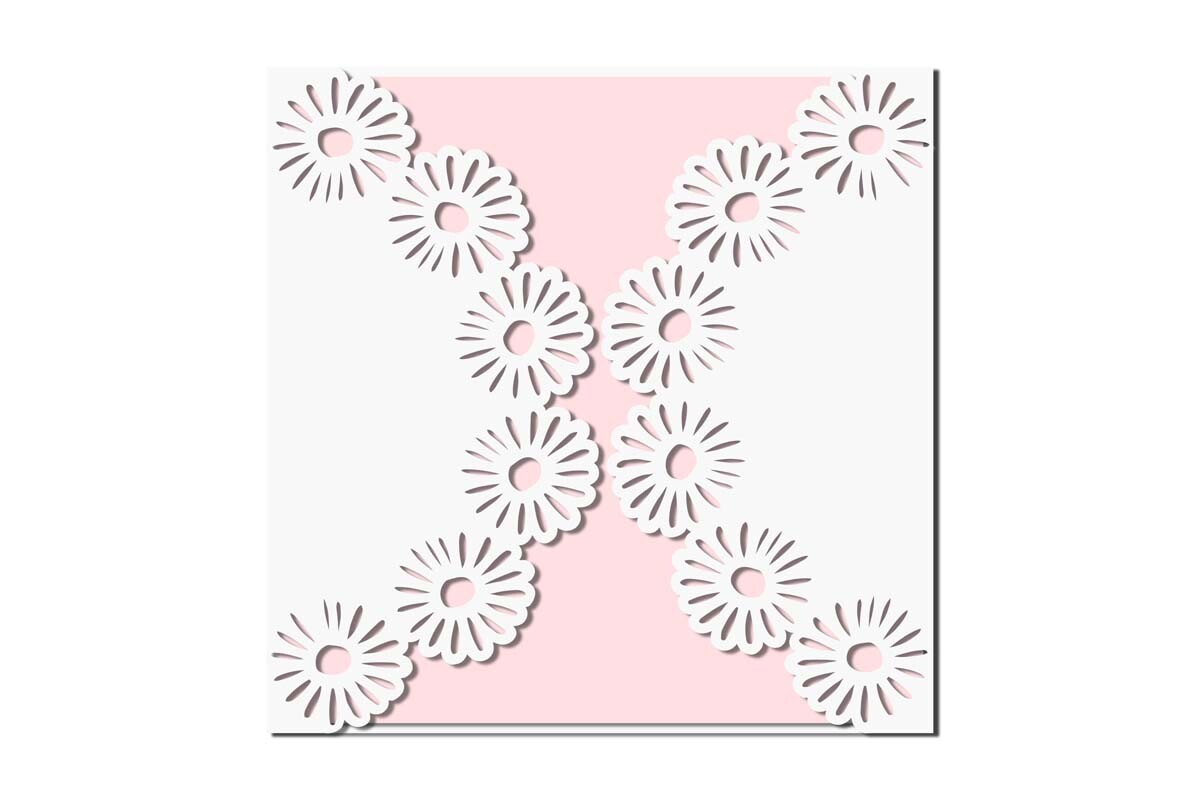 Daisies Flowers Cutout Gate Fold Card