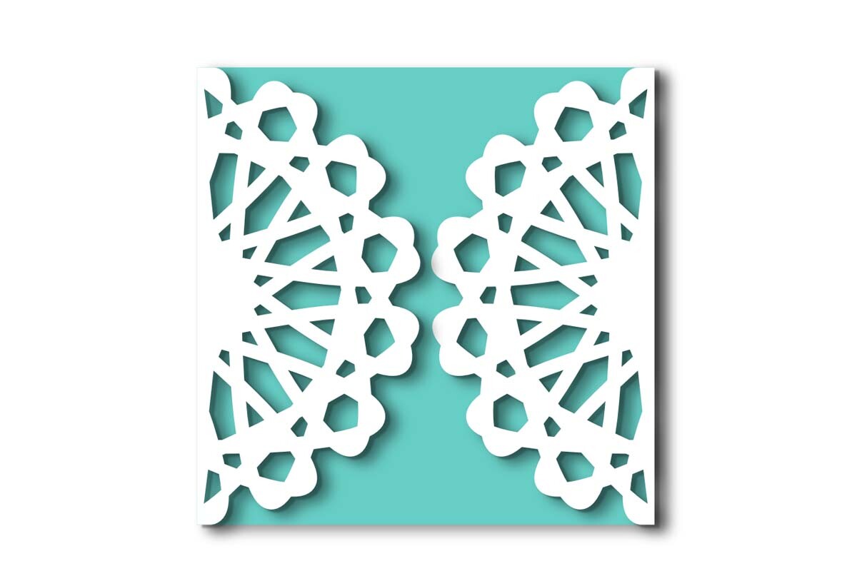 Decorative Doliy Cutout Gate Fold Card · Creative Fabrica