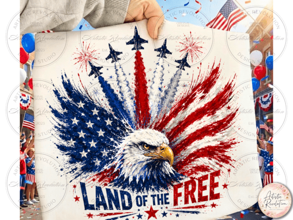 4th of July Png USA Flag American Eagle Graphic Illustrations By Artistic Revolution