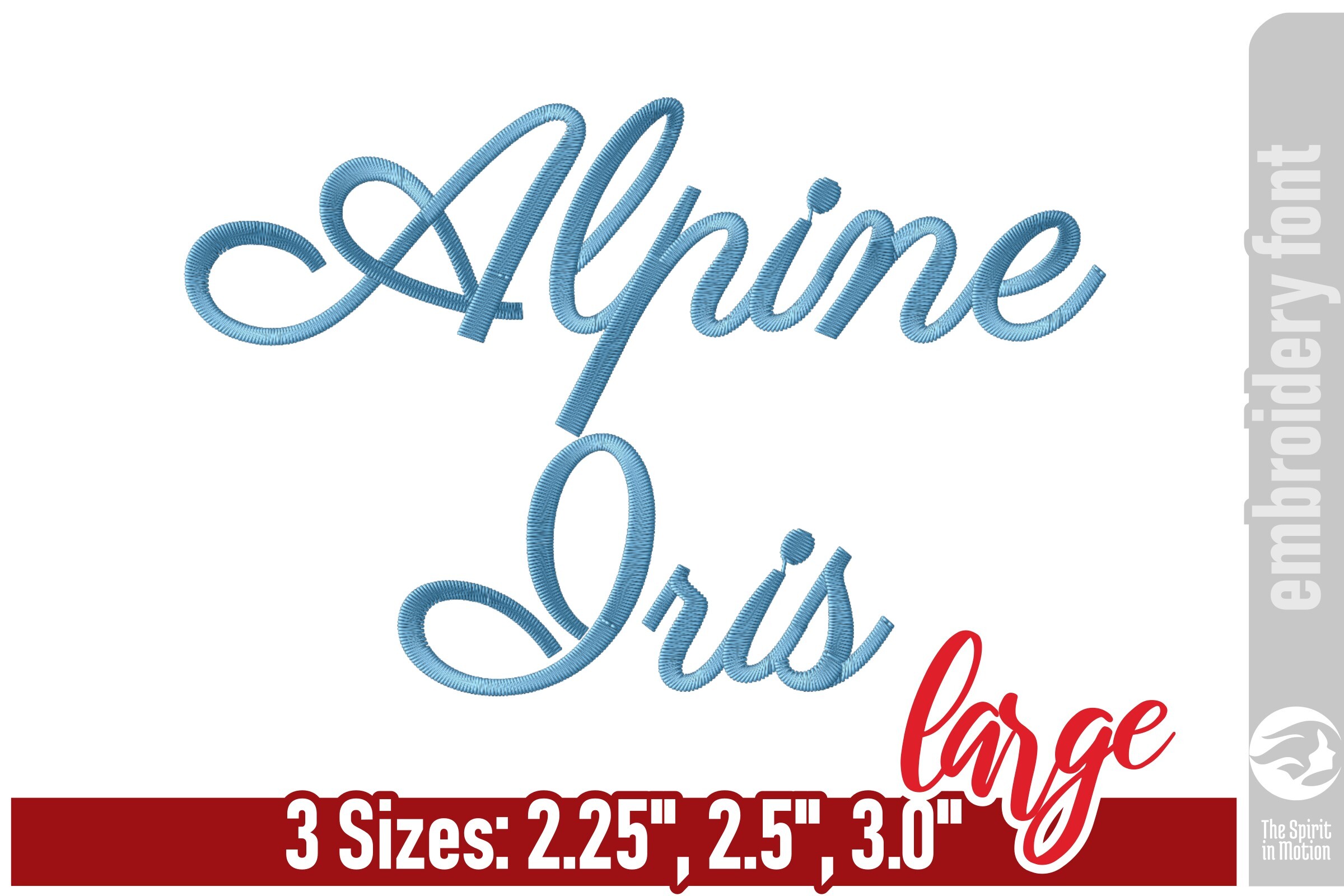 Alpine Iris Script Embroidery Font - L · Creative Fabrica
