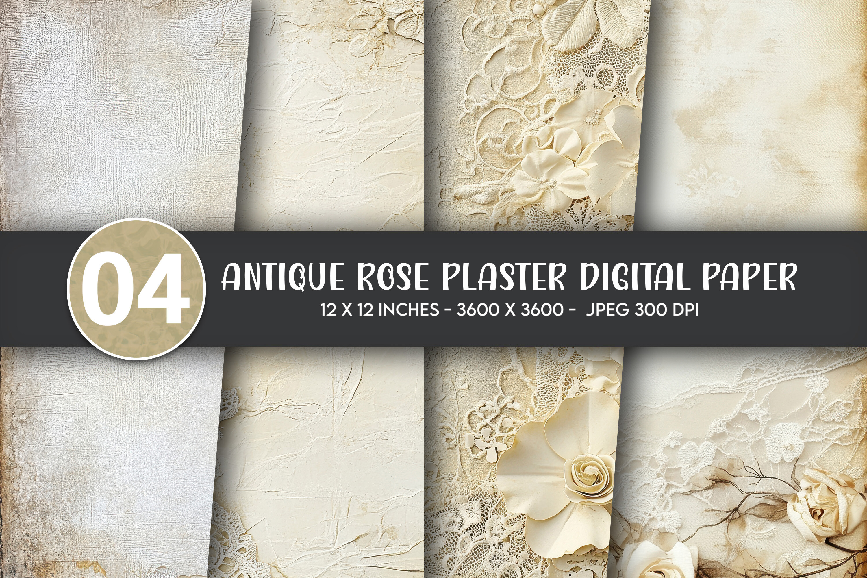 Antique Rose Plaster Digital Paper Graphic by Artify Hub Studio ...