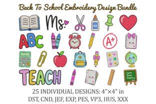 Back to School Embroidery Design Bundle · Creative Fabrica