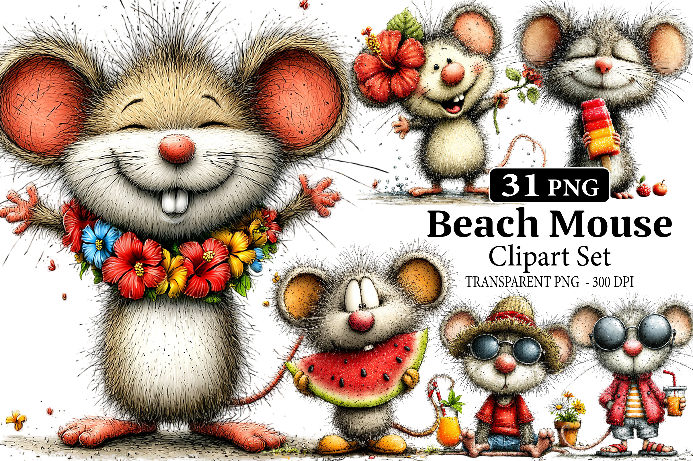 Beach Mouse PNG Clipart Graphic by KIDS ZONE · Creative Fabrica