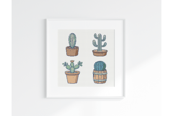 Botanical Succulent Cross Stitch Pattern