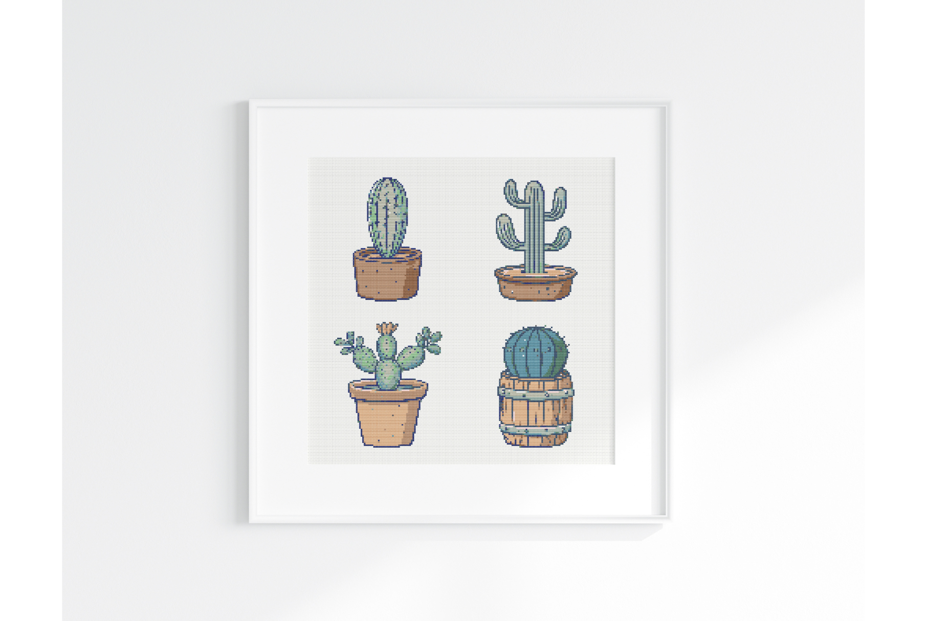 Botanical Succulent Cross Stitch Pattern