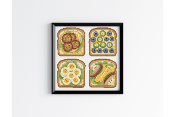 Breakfast Sandwich Cross Stitch Design
