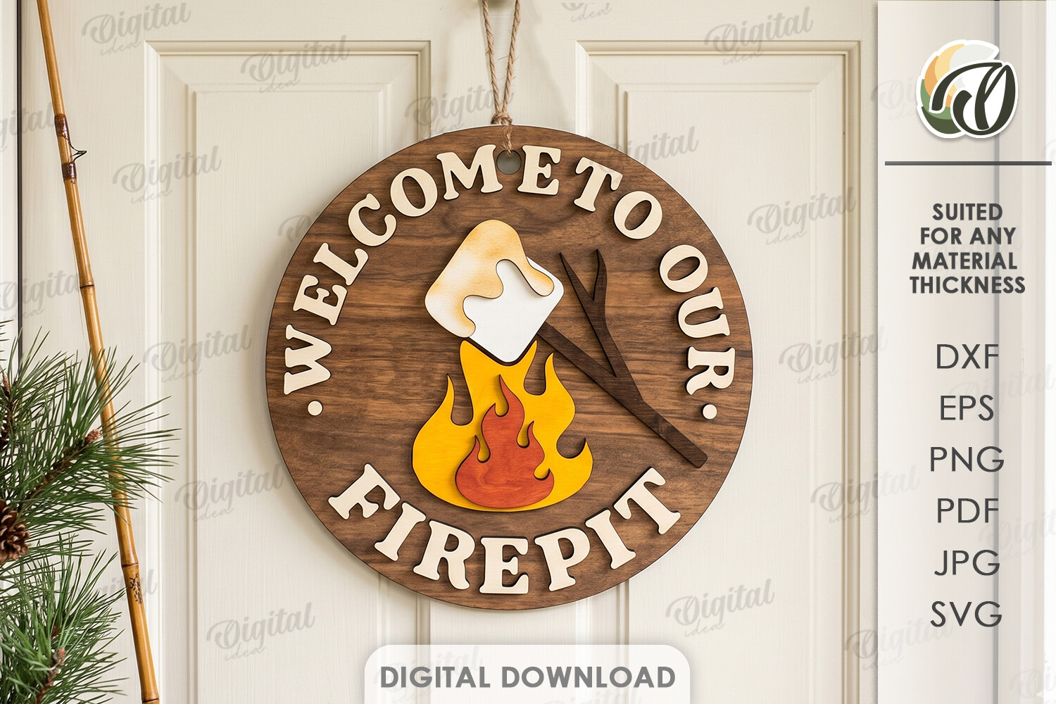 Camping Round Sign Laser Cut