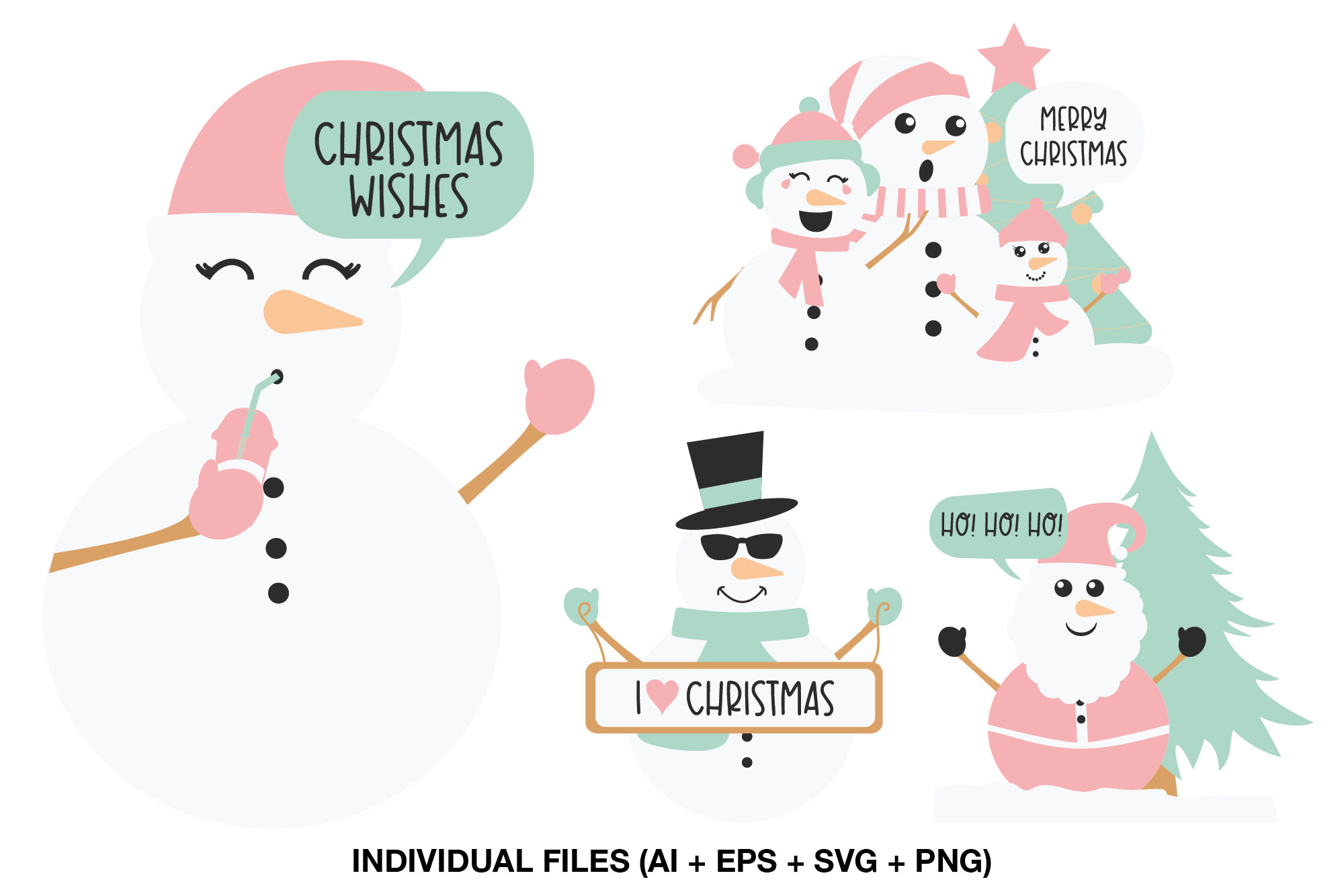 Christmas Snowman Clipart Graphic by lapeticrafter · Creative Fabrica