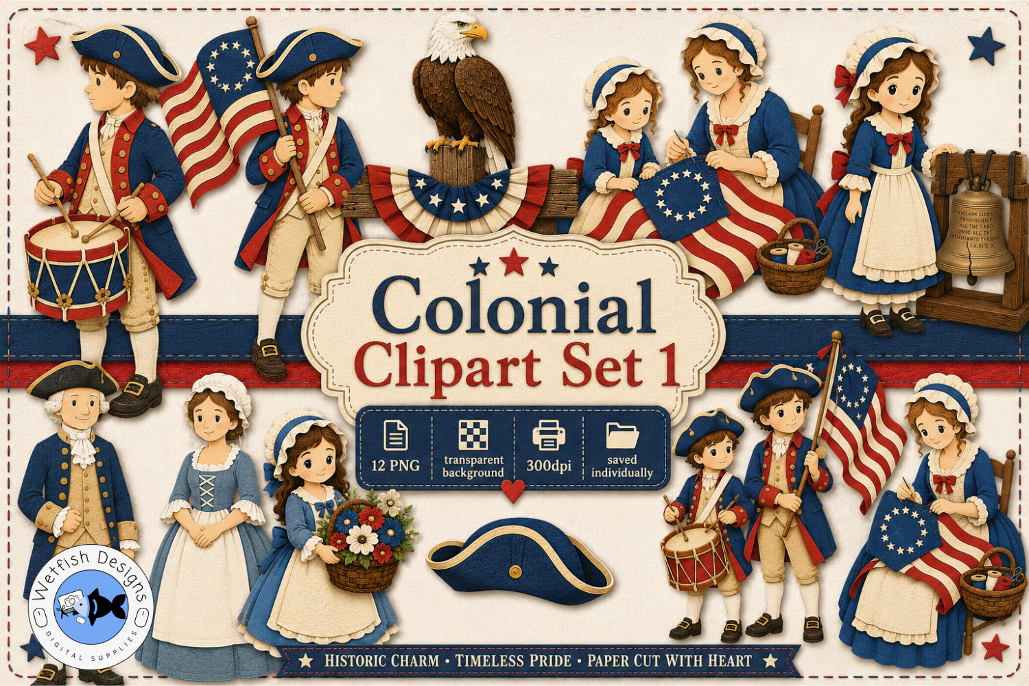 Colonial America PNG Clipart Set 1