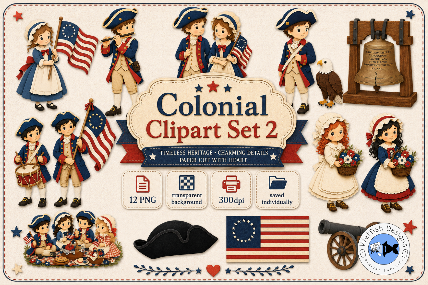 Colonial America PNG Clipart Set 2