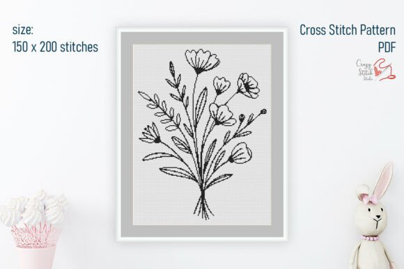 Cottagecore Flowers Cross Stitch Pattern