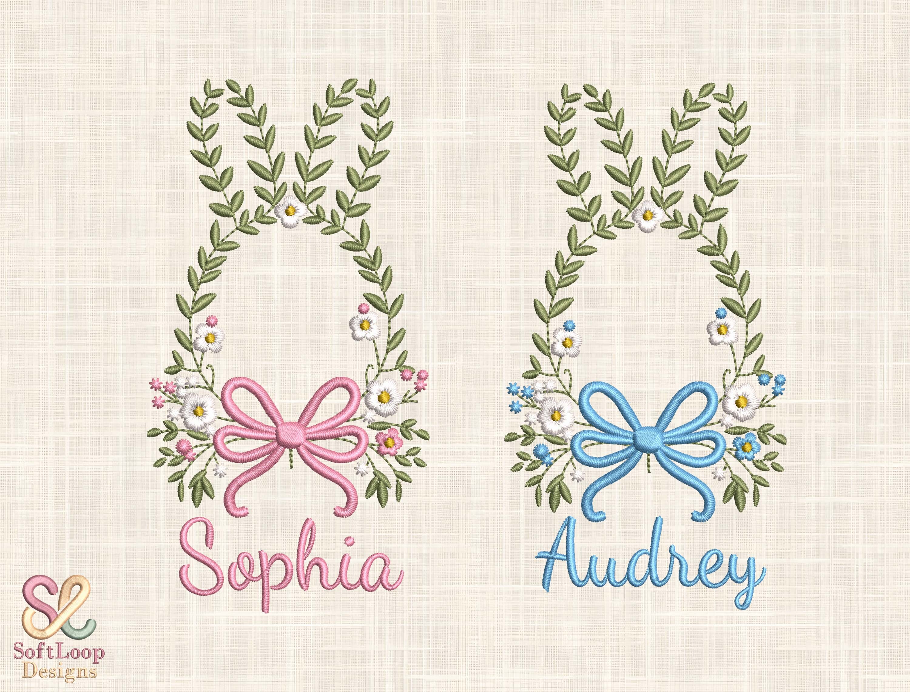 Custom Floral Monogram Embroidery Design
