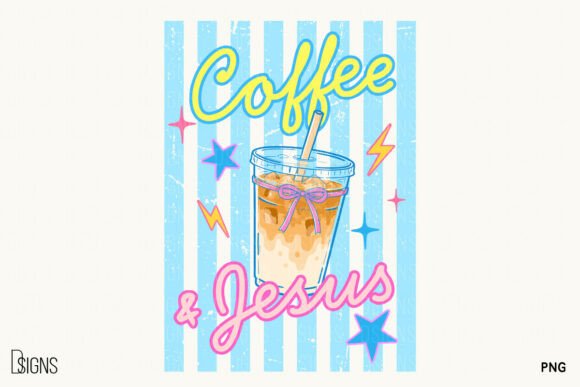 Cute Christian Coffee & Jesus PNG