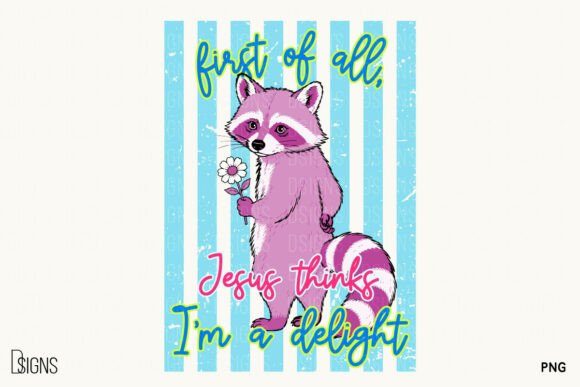 Cute Christian Jesus Funny Raccoon PNG