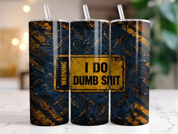 Funny Warning Rusty Metal Tumbler Wraps