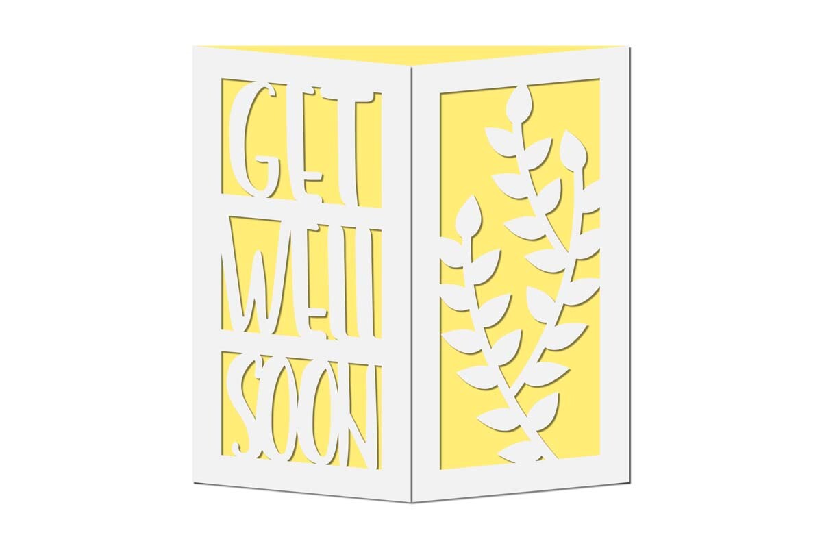 Get Well Soon Cut out Gate Fold Card SVG