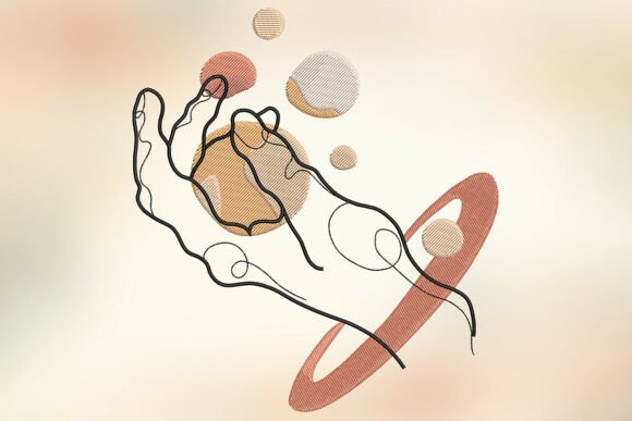 God Hands Earth Embroidery Design