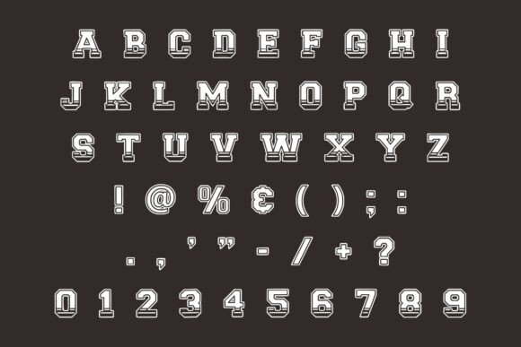 Golden School Font PNG with transparent background - Preview 5