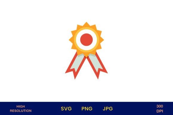 Golden Ribbon Icon Recognition Award Graphic by designcrafts · Creative ...