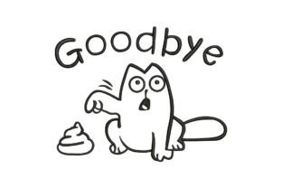 Goodbye Cat Funny Design · Creative Fabrica