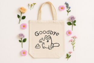 Goodbye Cat Funny Design · Creative Fabrica