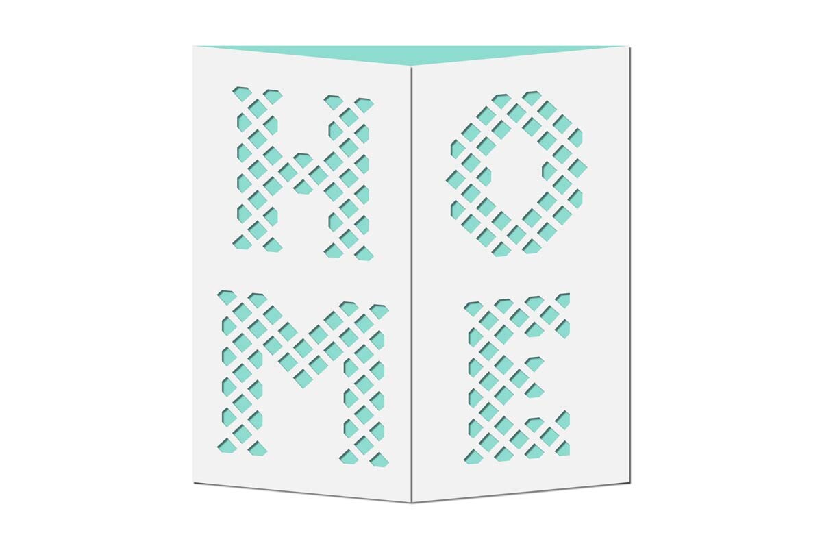 Home Word Cutout Gate Fold Square Card