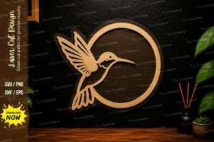 Hummingbird Circle Laser Cut SVG Design · Creative Fabrica