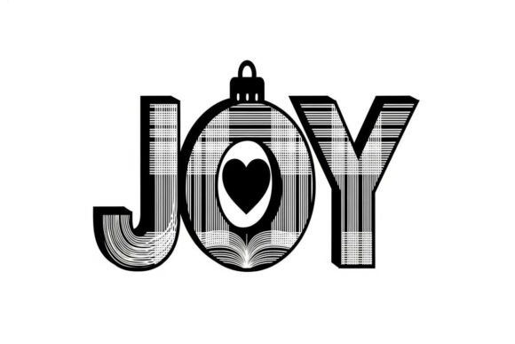 Joy Typography with Book Ornament Design Graphic AI Illustrations By sahamilon125