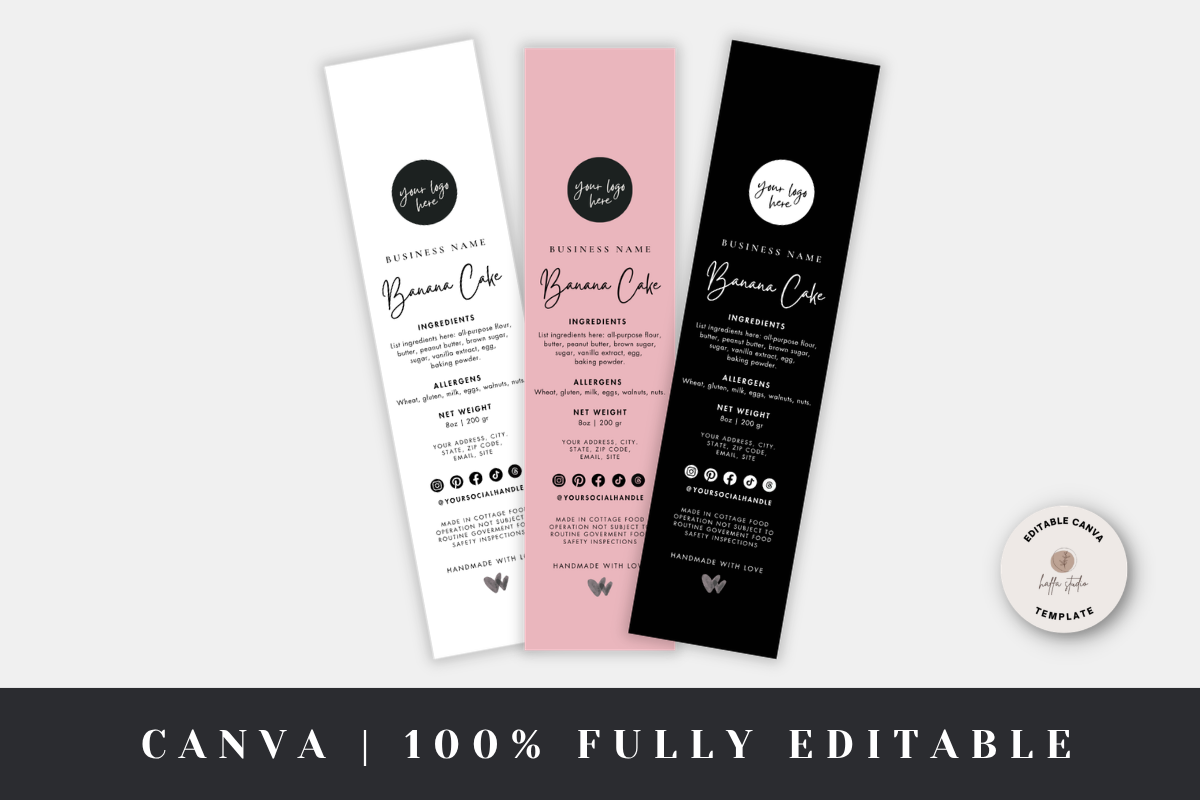 Mini Cake Tin Label Template