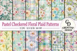 Pastel Checkered Floral Plaid Patterns Graphic by Creative Design ...